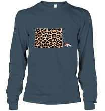 Load image into Gallery viewer, Denver Broncos panther pattern state map shirt
