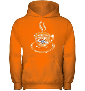 Denver Broncos coffee cup diamond glitter shirt