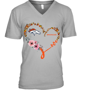 Denver Broncos butterfly heart shirt