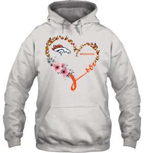 Denver Broncos butterfly heart shirt