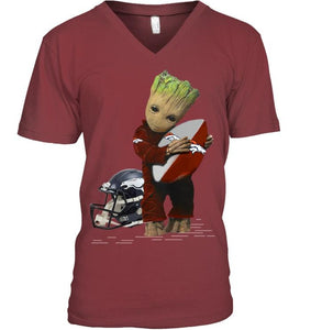 Groot loves Denver Broncos fan hoodie