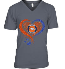 Load image into Gallery viewer, Denver Broncos heart glittering shirt
