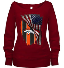 Load image into Gallery viewer, Denver Broncos american flag fan hoodie
