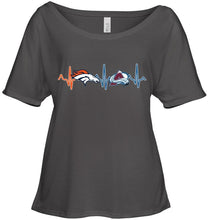 Load image into Gallery viewer, Denver Broncos Colorado Avalanche heartbeat shirt
