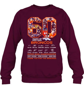 60 years of denver broncos signed shirt