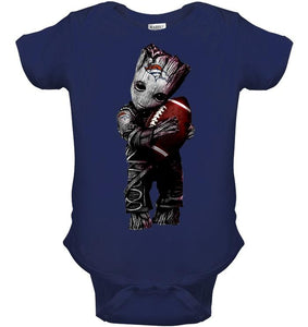 baby groot loves Denver Broncos shirt