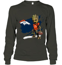 Load image into Gallery viewer, Denver Broncos angry baby groot ripped shirt
