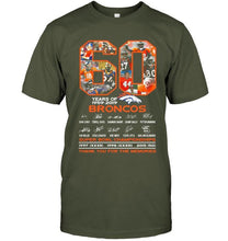 Load image into Gallery viewer, 60 years of denver broncos signed shirt
