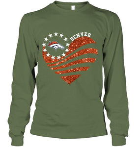 Denver Broncos glitter heart shirt