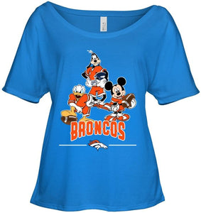 Denver Broncos mickey donald goofy fan shirt