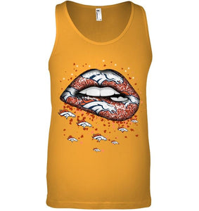 Denver Broncos heart glitter pattern lips shirt