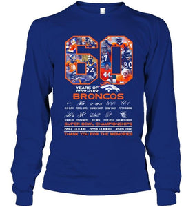 60 years of denver broncos signed shirt