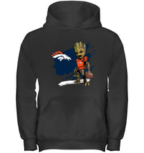 Load image into Gallery viewer, Denver Broncos angry baby groot ripped shirt
