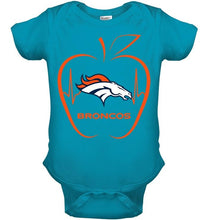 Load image into Gallery viewer, Denver Broncos heartbeat teacher apple shirt
