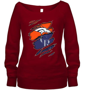 Denver Broncos and Colorado Rockies layer under ripped shirt