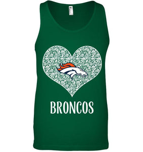 Denver Broncos heart floral pattern shirt