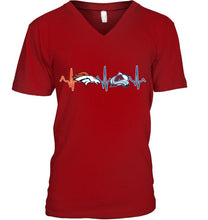Load image into Gallery viewer, Denver Broncos Colorado Avalanche heartbeat shirt

