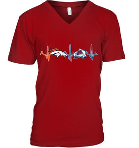 Denver Broncos Colorado Avalanche heartbeat shirt