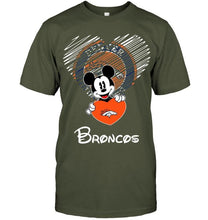 Load image into Gallery viewer, Mickey loves Denver Broncos fan shirt
