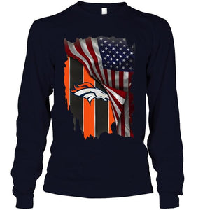 Denver Broncos american flag fan hoodie