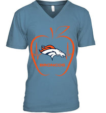 Load image into Gallery viewer, Denver Broncos heartbeat teacher apple shirt
