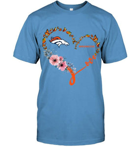 Denver Broncos butterfly heart shirt