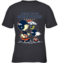 Load image into Gallery viewer, Here we go Denver Broncos snoopy shirt
