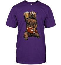 Load image into Gallery viewer, Denver Broncos Beer drinking bear shirt
