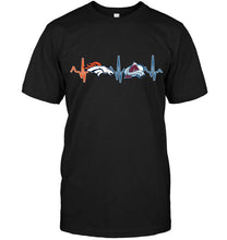 Load image into Gallery viewer, Denver Broncos Colorado Avalanche heartbeat shirt
