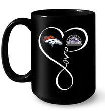 Load image into Gallery viewer, Denver Broncos Colorado Rockies love heart shirt
