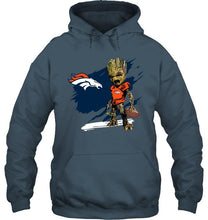 Load image into Gallery viewer, Denver Broncos angry baby groot ripped shirt
