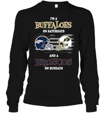 Load image into Gallery viewer, I'm Colorado Buffaloes on Saturdays and Denver Broncos on Sundays shirt
