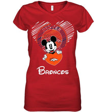 Load image into Gallery viewer, Mickey loves Denver Broncos fan shirt
