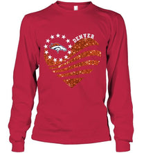 Load image into Gallery viewer, Denver Broncos glitter heart shirt
