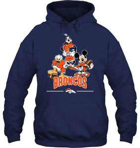 Denver Broncos mickey donald goofy fan shirt