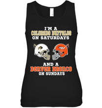 Load image into Gallery viewer, I&#39;m Colorado Buffaloe on saturdays and Denver Bronco on sundays shirt
