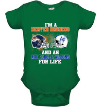 Load image into Gallery viewer, i'm a Denver Bronco and an Air Force Falcon for life shirt
