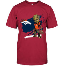 Load image into Gallery viewer, Denver Broncos angry baby groot ripped shirt
