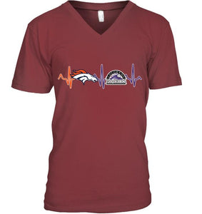 Denver Broncos Colorado Rockies heartbeat shirt