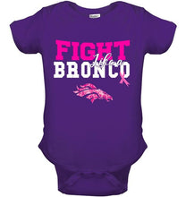 Load image into Gallery viewer, Fight like a Bronco Denver Broncos br east cancer support fan shirt
