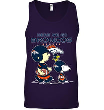 Load image into Gallery viewer, Here we go Denver Broncos snoopy shirt
