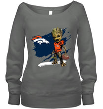 Load image into Gallery viewer, Denver Broncos angry baby groot ripped shirt
