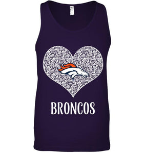 Denver Broncos heart floral pattern shirt