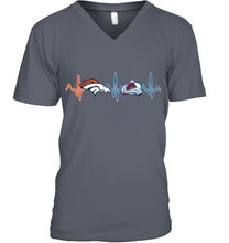 Load image into Gallery viewer, Denver Broncos Colorado Avalanche heartbeat shirt
