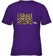 Load image into Gallery viewer, Denver Broncos panther pattern state map shirt
