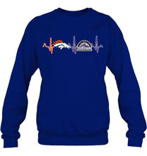 Load image into Gallery viewer, Denver Broncos Colorado Rockies heartbeat shirt
