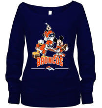 Load image into Gallery viewer, Denver Broncos mickey donald goofy fan shirt

