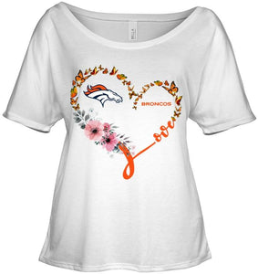 Denver Broncos butterfly heart shirt