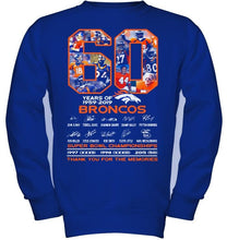 Load image into Gallery viewer, 60 years of denver broncos signed shirt
