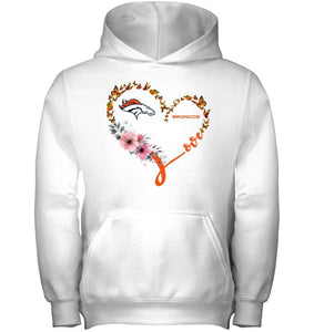 Denver Broncos butterfly heart shirt